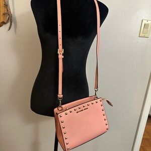 Michael Kors Blush Pink Crossbody Bag with Studs
